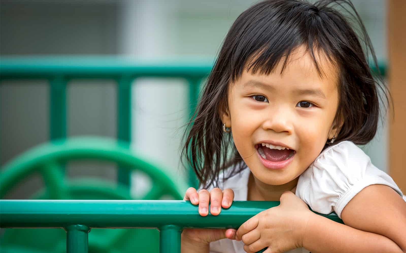 Girl playing in the park