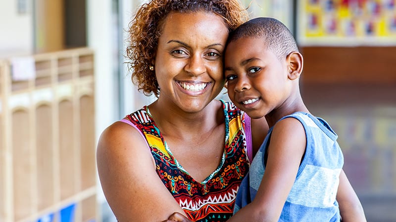 Mother and son at Educare school