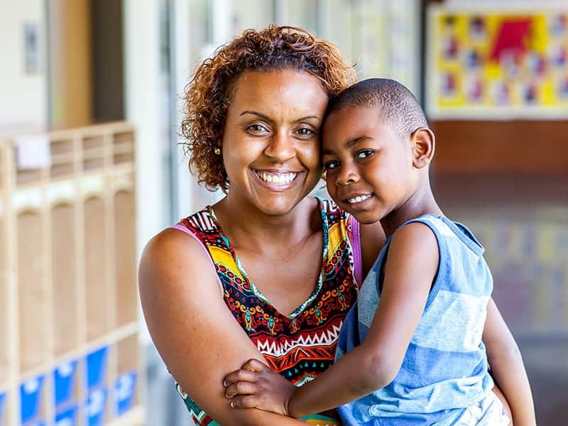 Mother and son at Educare school