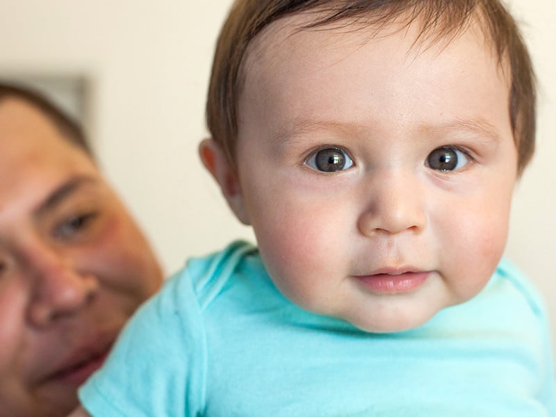 Baby boy close up