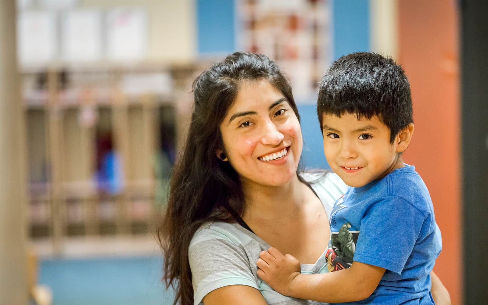 Mother holding child at Educare DuPage