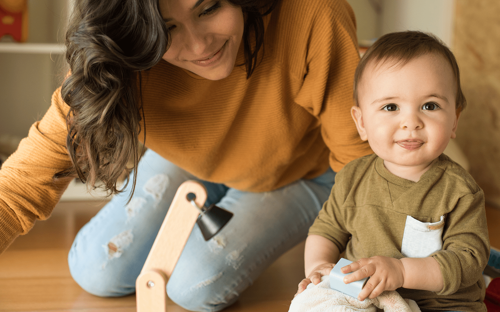 Mother and child playing