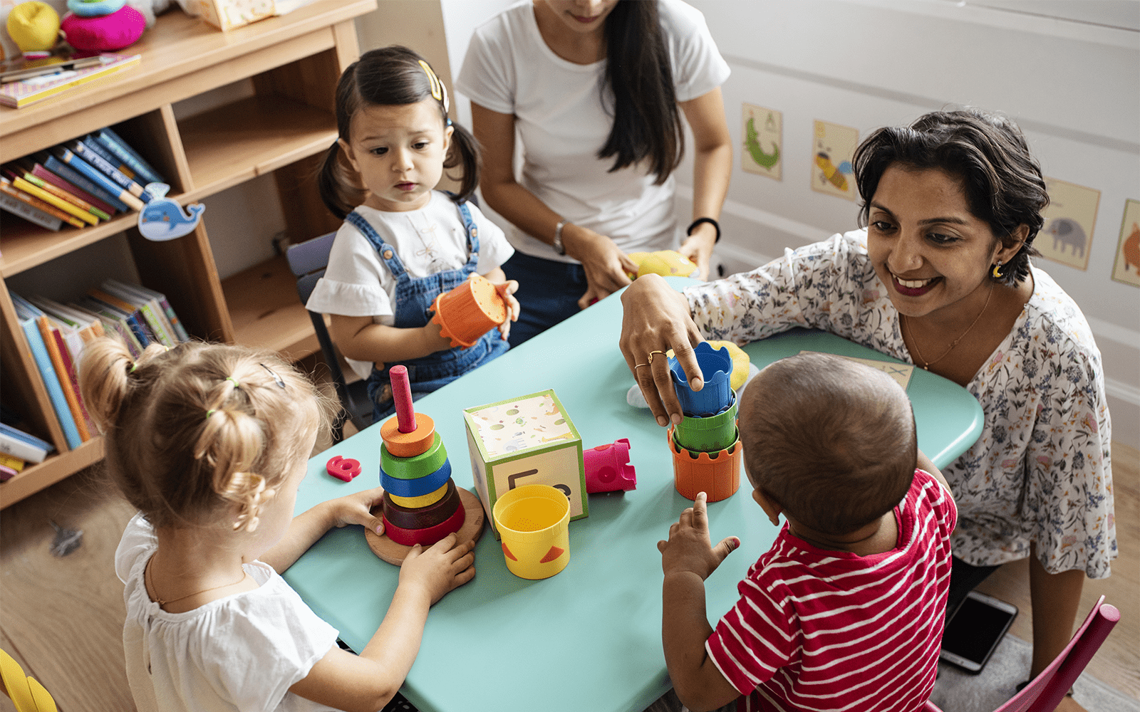 Teacher with students in classroom