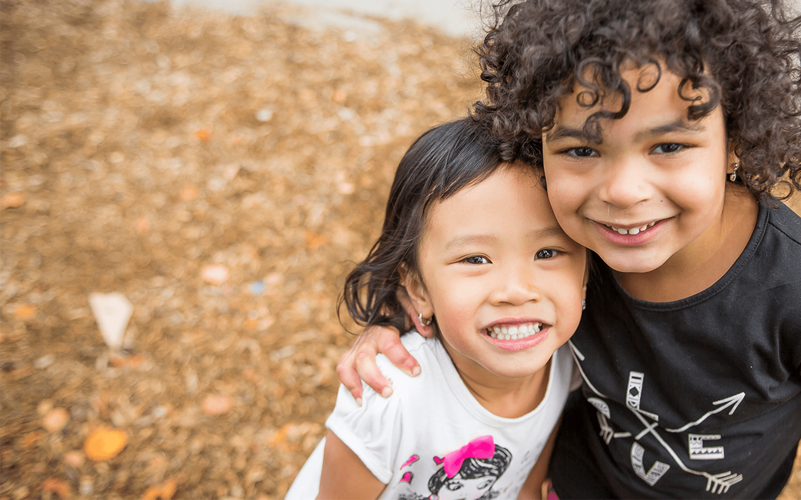 Two girls on playground