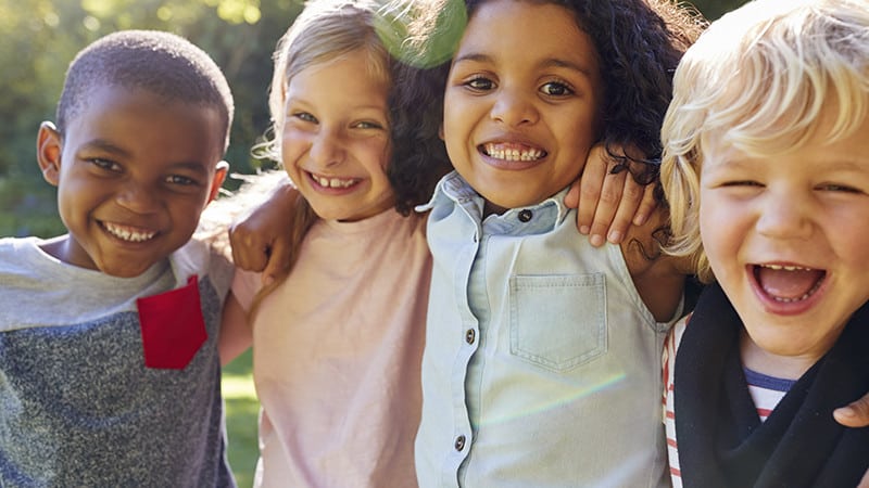 Group of children outside