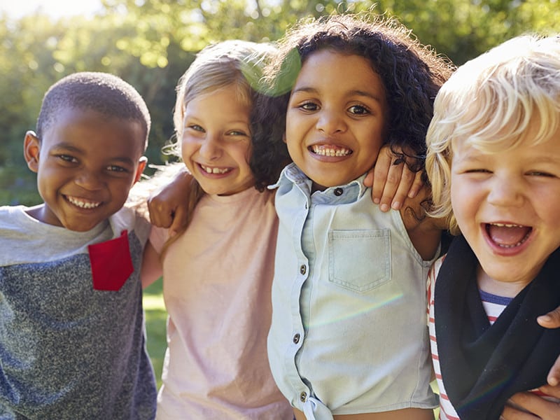 Group of children outside