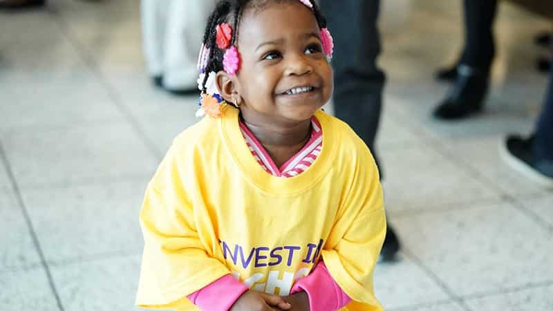 Young child participating in 2019 Illinois Advocacy Day