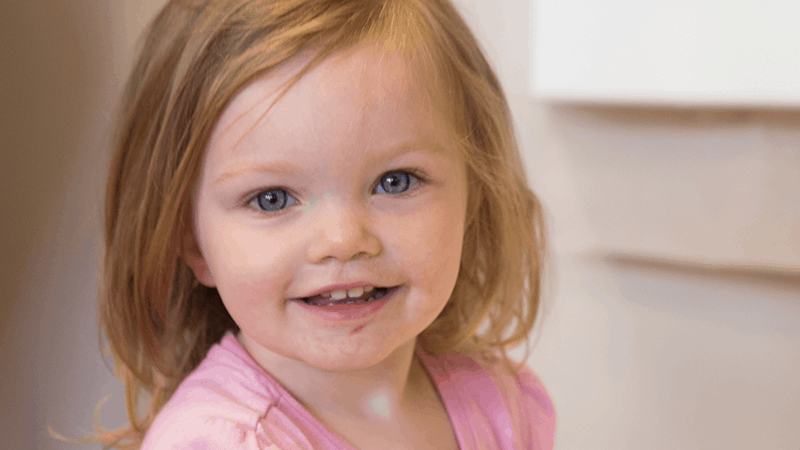 Little girl in pink shirt