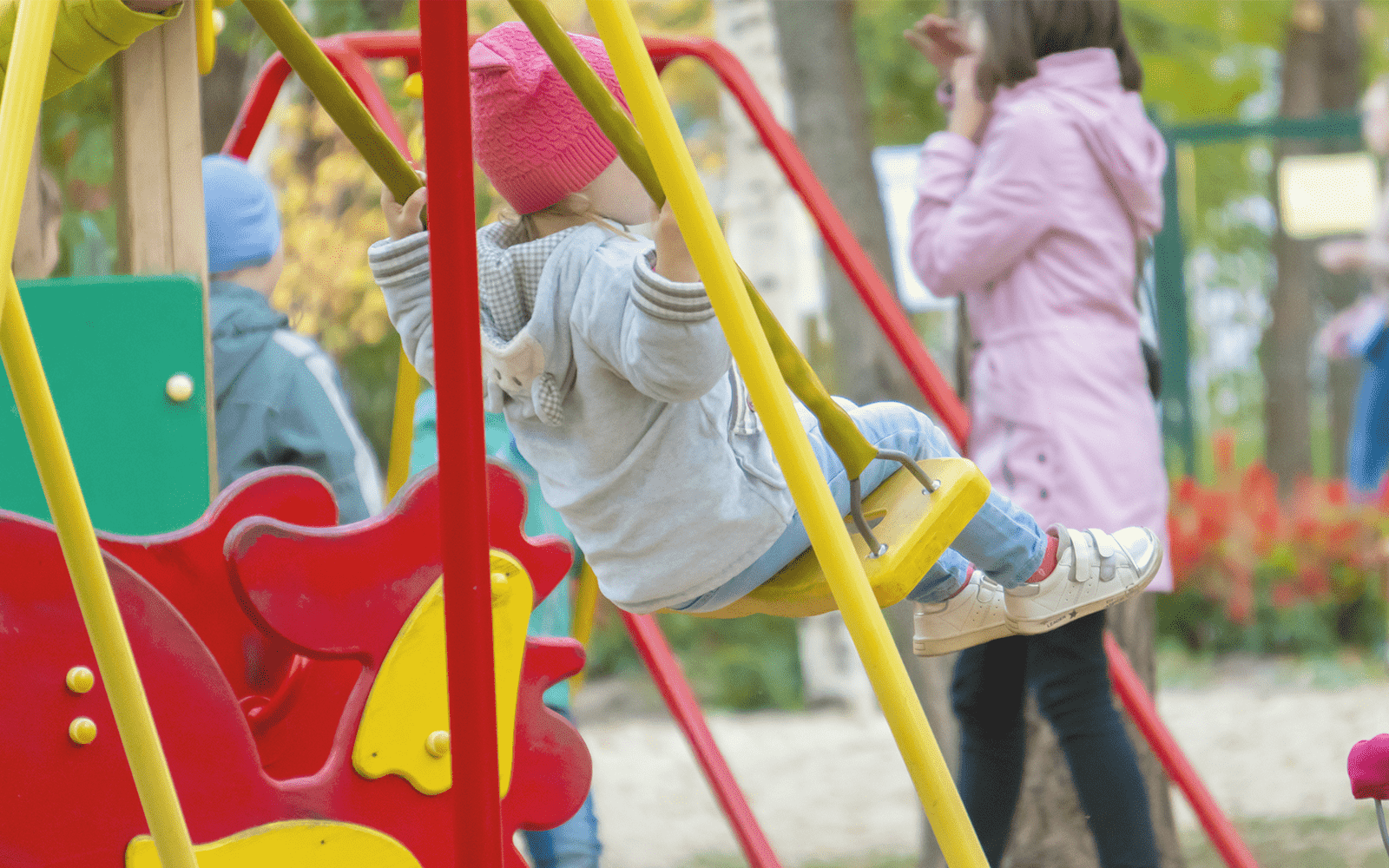 Children playing on a playground