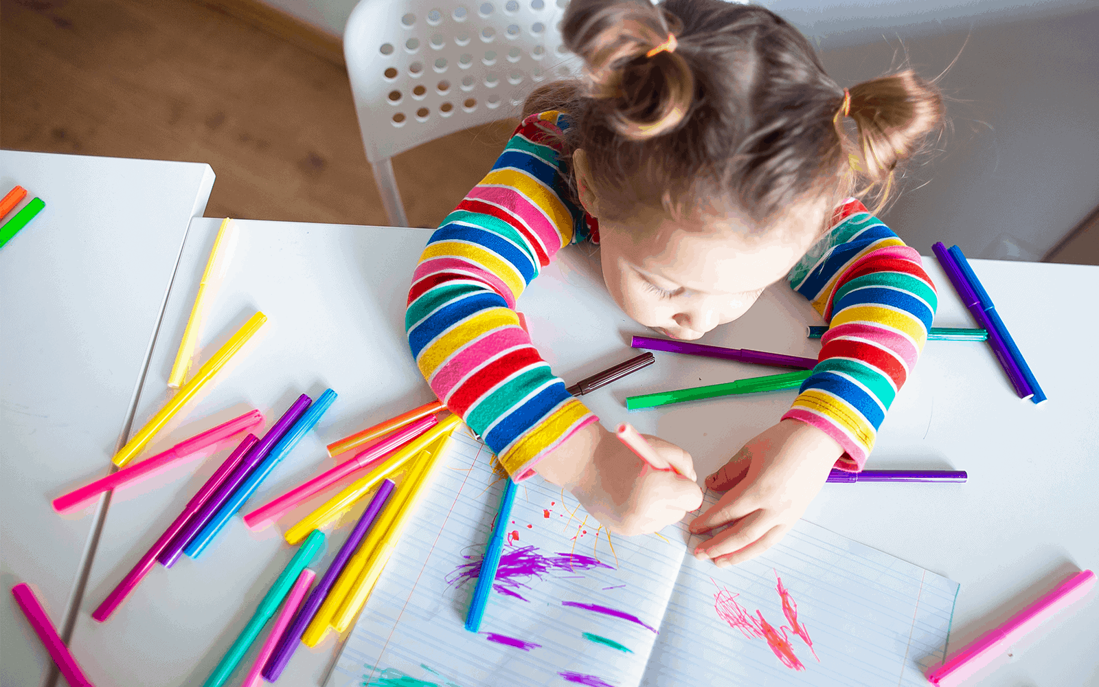 Crayolas provide a rainbow of coloring opportunity for children