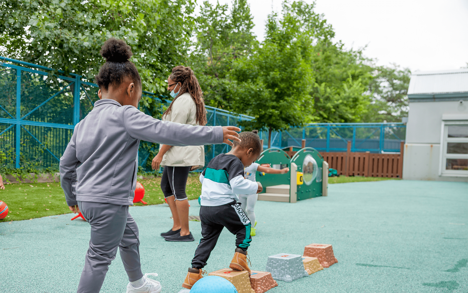 Children playing on playground at Educare Chicago