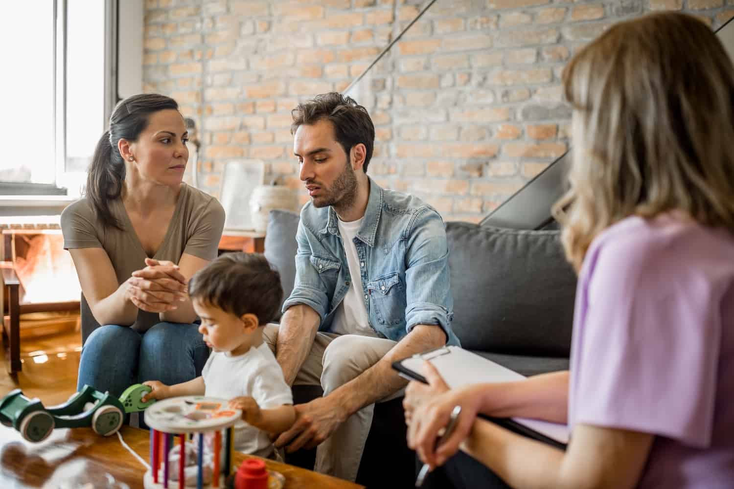 Family with home visitor