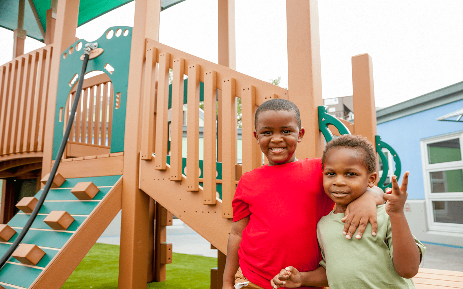 Two boys smiling