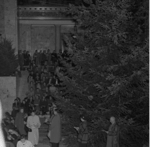 Picture Credit: Washington State Digital Archives First Official Tree Lighting Ceremony in 1951 Picture Credit: Washington State Digital Archives