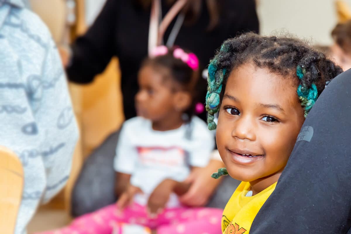Child smiling at child care center