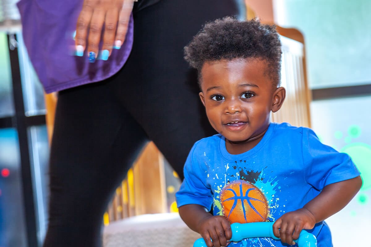 Child playing at child care center