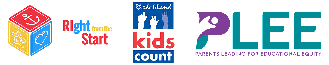 Logo lockup including Rhode Island Kids County and Parents Leading for Educational Equity