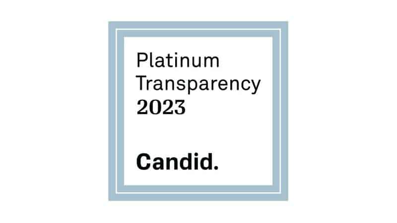 Guidestar's platinum charity rating seal