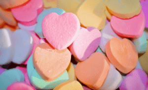 Valentine heart candies