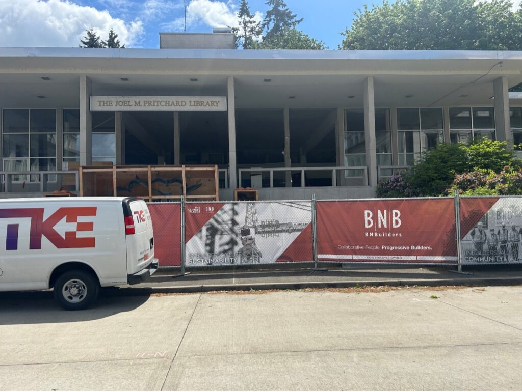 The Joel M. Pritchard Library – the latest building on the Capital Campus under construction(Photo Credit: Erica Hallock)