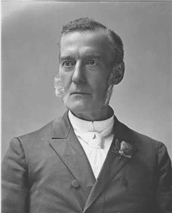 Black and white portrait of Washington State's first Governor, Elisha Ferry.