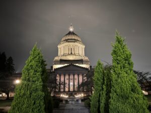 Photo of the Capitol Building in Olympia, Washington from Winter 2025.