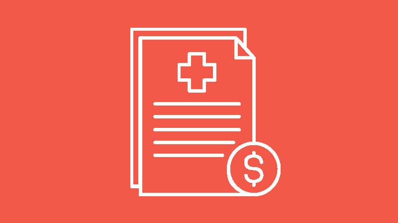 Vector graphic of a health paper and a dollar sign in the bottom corner_focus area