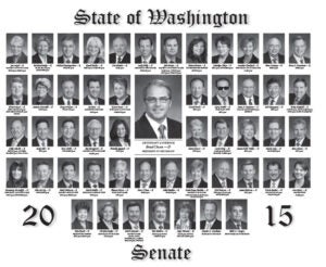 Headshots of the 2015 Washington State Senate, presented as a Class photo format