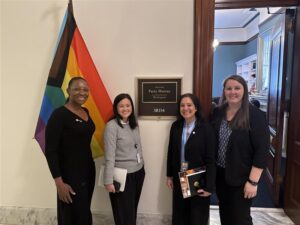 Hannah Vandermay and Senator Patty Murray's Staff by their office in Washington D.C. for the 2026 Parents as Teachers Hill Day.
